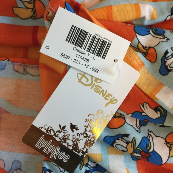 NWT Lularoe X Disney Donald Duck Classic Tee sz L - Picture 7 of 7